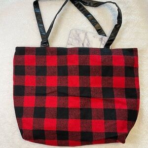 Buffalo Plaid Large Tote Bag